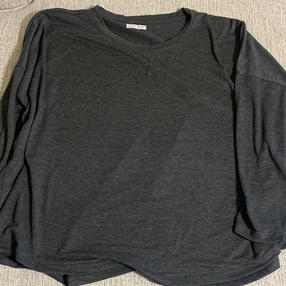 Maurices 24/7 Charcoal Long Sleeve Basic Tee Plus 3X — Soft & Cozy Layering Top - Picture 4 of 9